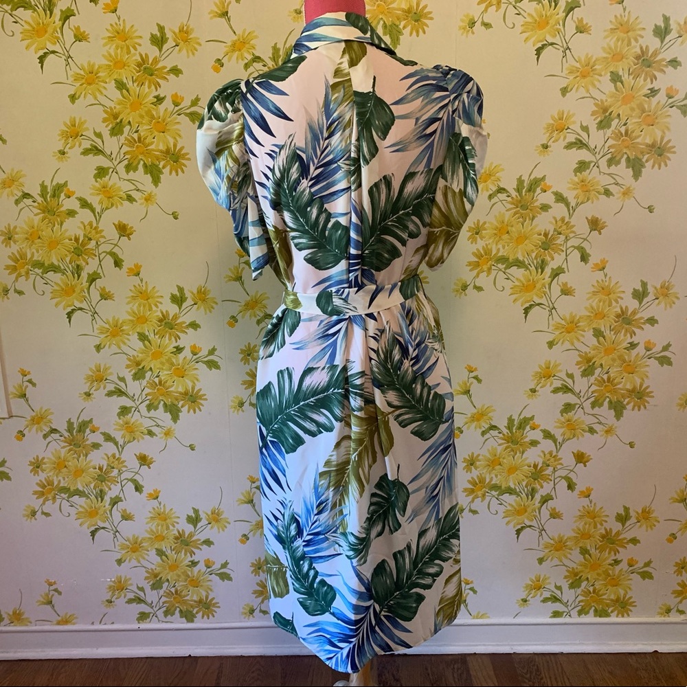 Leaf print button up midi dress size S - Picture 10 of 13